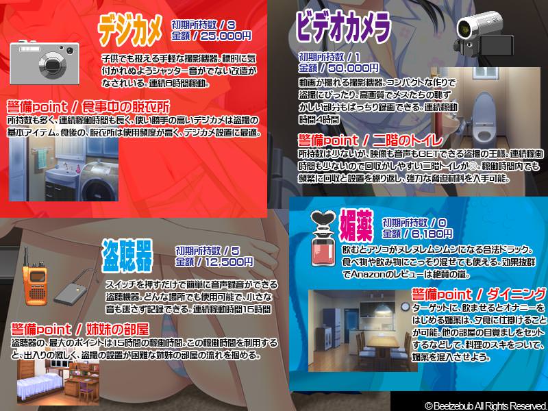 デジカメや盗聴器を使って姉妹の行動を観察する